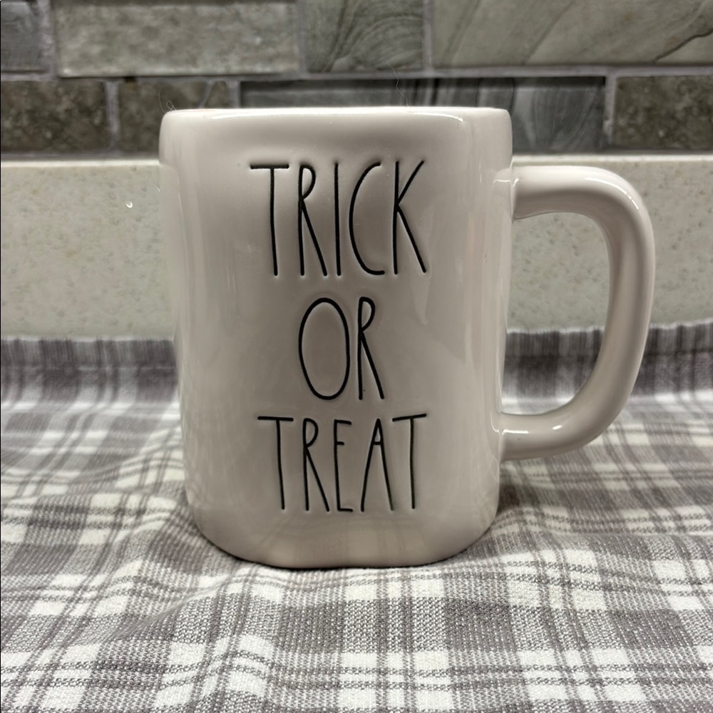 Rae Dunn White Halloween Mug Trick or Treat
